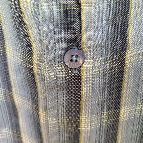 Men’s Irish linen button down shirt size XL blue indigo Palms NWOT - Picture 8 of 11